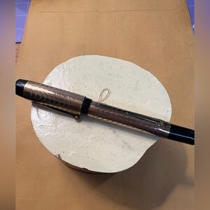 Vintage (1920?) Avon Gold-Tone Fountain Pen with Black Trim